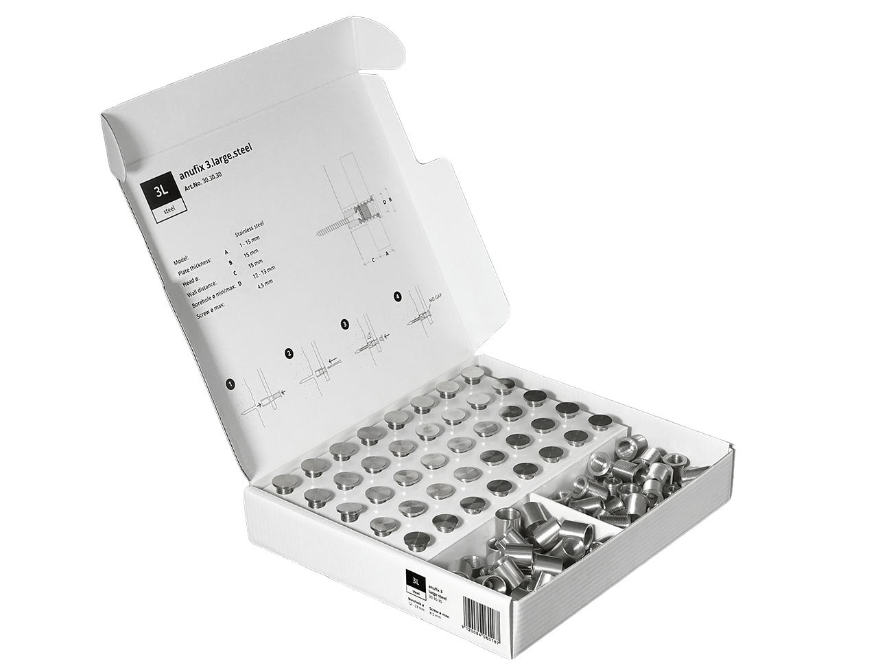 anufix 3 large steel (set de 40)